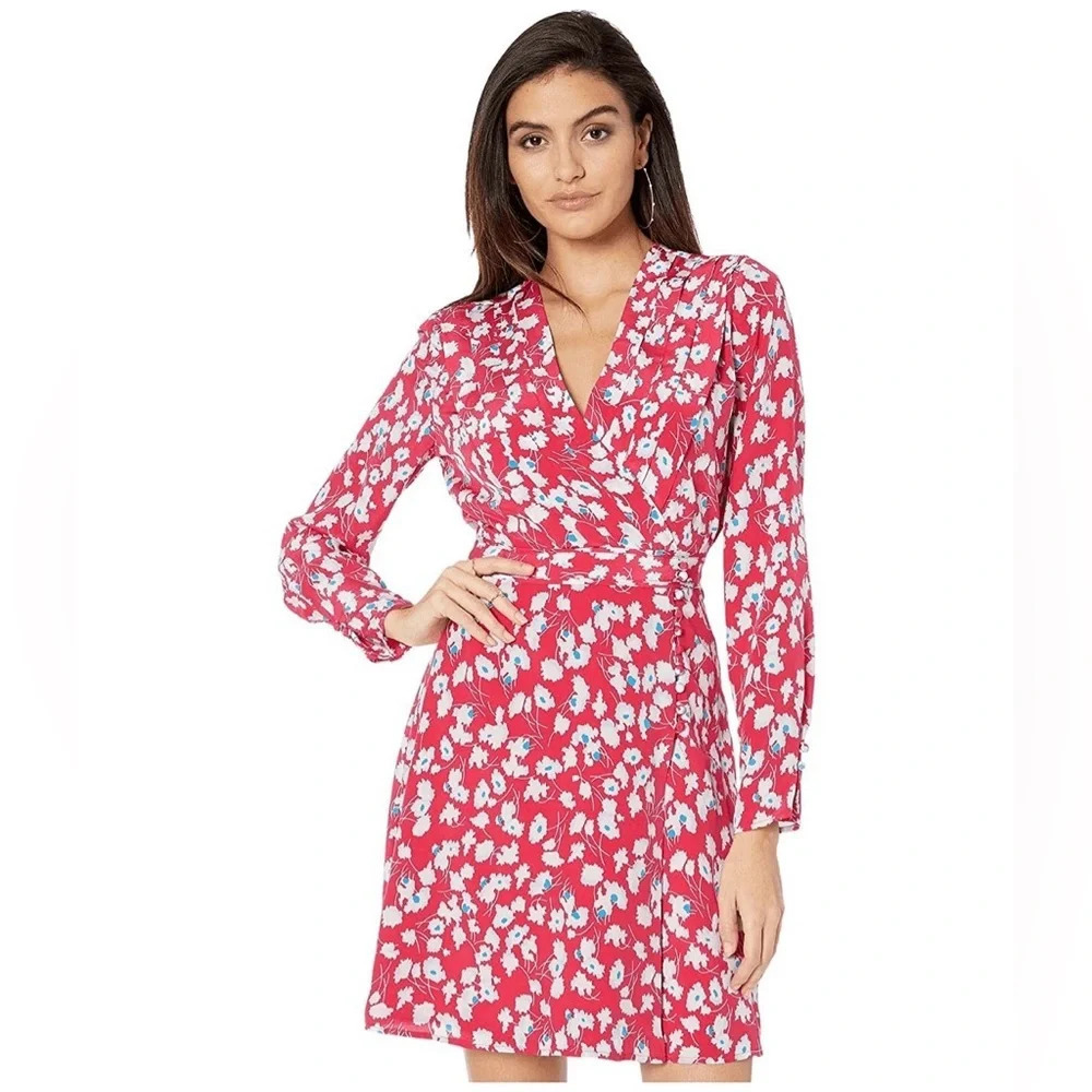 Equipment Red Floral Midi Dress